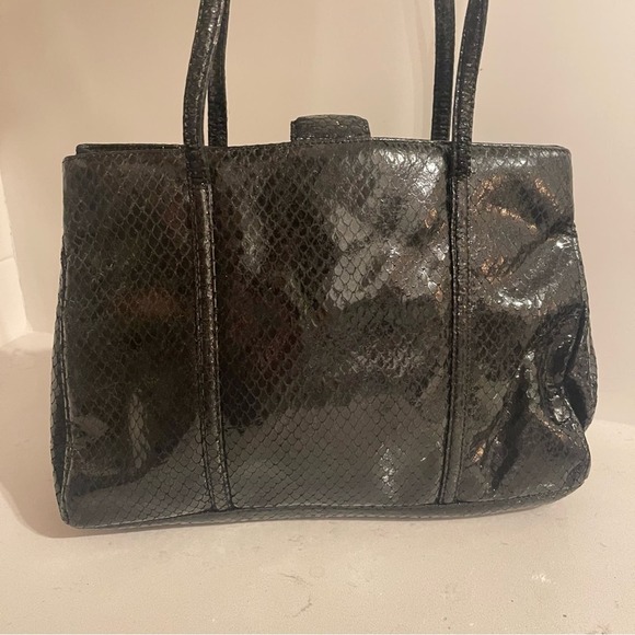 Kenneth Jay Lane 80s Gold Jeweled Snake Black Statement Purse, Rare - Picture 3 of 11